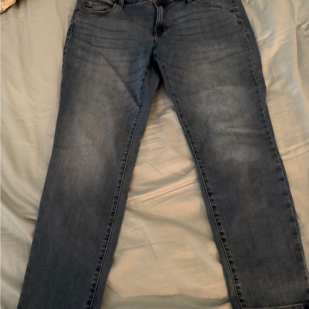 Aeropostale Women's Faded Blue Straight-Leg Jeans
